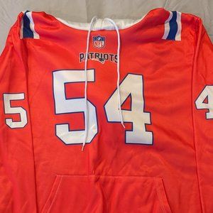 New England Patriots Long-Sleeve Hoodie Jersey - throwback - XL - #54 Bruschi